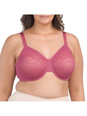 WACOAL New Visual Effects Minimizer Bra Underwire Unpadded Full Malaga Pink 40C